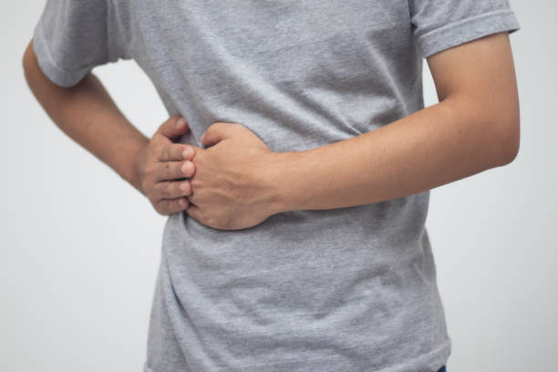 istock Concept I have abdominal pain on the right side. 1406459528