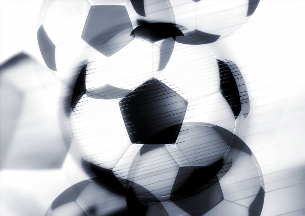 istock 3D rendered soccer ball and white background 1406464689