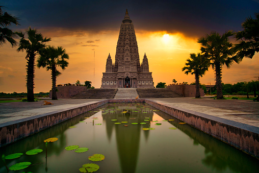 Wat Panya Nantaram , Bodh Gaya Pagoda, reproduced from India at PATHUM THANI, THAILAND