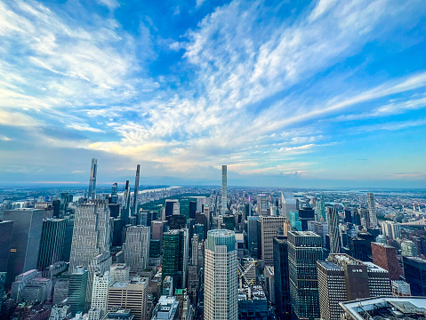 New York City skyscrapers at sunset, NYC, USA