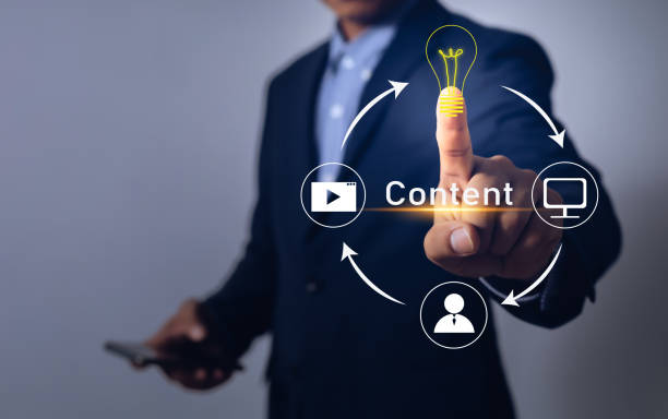 istock business man showing content sign with hand 1406472015