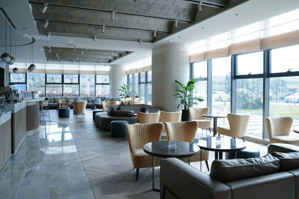 istock Restaurant and lounge bar interior, part of hotel 1406472106