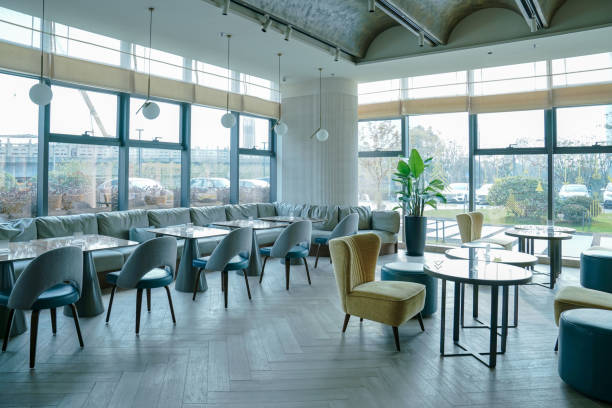 istock Restaurant and lounge bar interior, part of hotel 1406472117