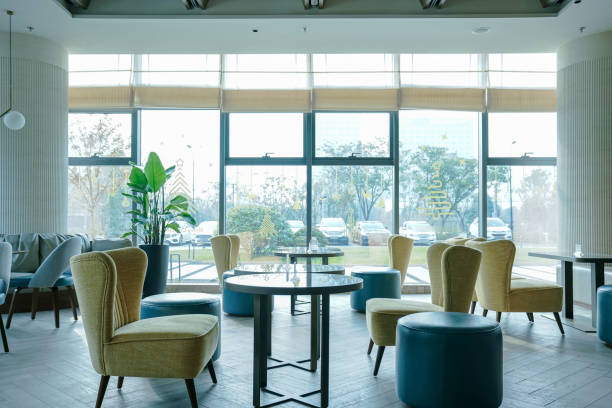 istock Restaurant and lounge bar interior, part of hotel 1406472124