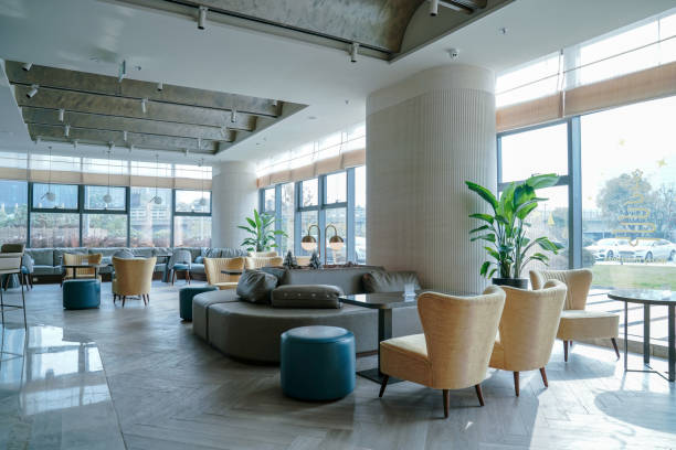 istock Restaurant and lounge bar interior, part of hotel 1406472128