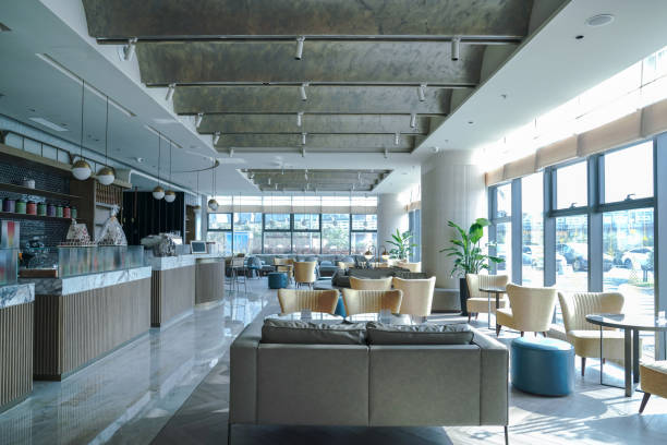 istock Restaurant and lounge bar interior, part of hotel 1406472199