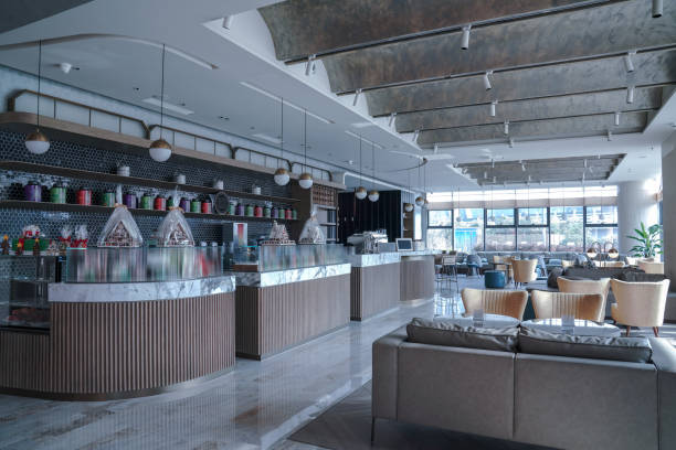 istock Restaurant and lounge bar interior, part of hotel 1406472203