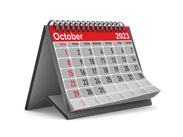 ano 2023. calendário para outubro. ilustração 3d isolada - today appointment personal organizer medicine - fotografias e filmes do acervo