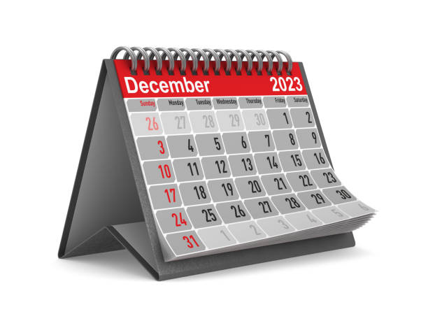istock 2023 year. Calendar for December. Isolated 3D illustration 1406474394