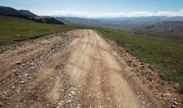 istock Long road to the pass in Kyrgyzstan 1406475352