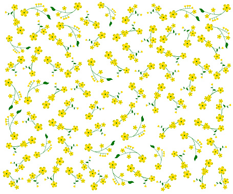 floral pattern of small yellow flowers