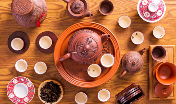 istock top view of chinese tea setup 1406477340