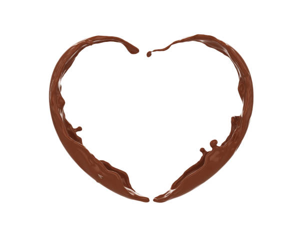 istock hot liquid chocolate splash float line scatter liquid stained background advertisement heart shape love. 1406481642