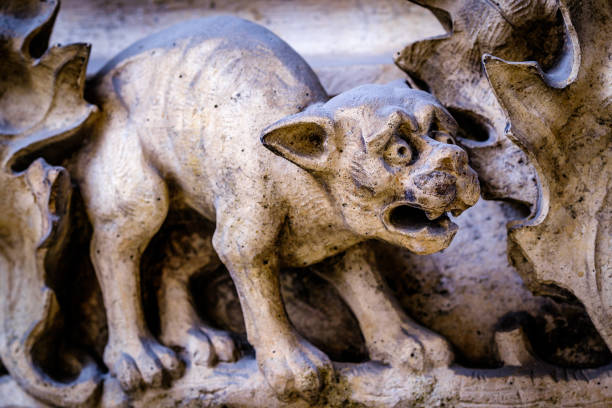 historic sculpture (gargoyle) at the city hall in munich historic sculpture (gargoyle) at the city hall in munich - germany munich city hall stock pictures, royalty-free photos & images