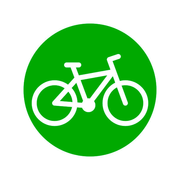 istock Eco reusable transport sign , green bicycle symbol 1406483241