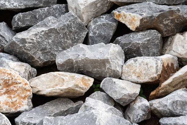 istock Pile of large piece pebble stones - Construction material 1406484277