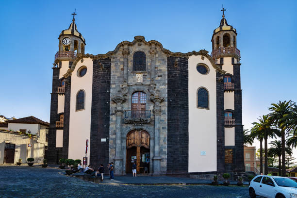 igreja parroquia de la concepcion em la orotava na ilha tenerife. - parroquia de santa cruz - fotografias e filmes do acervo