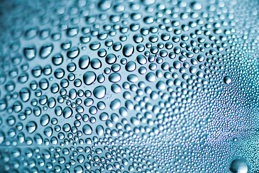 Extreme closeup of water drops