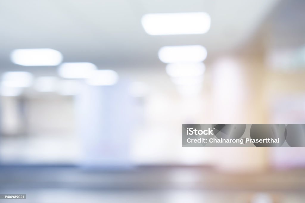 Abstract blurred modern interior domestic office light of background for design banner and presentation concept Focus On Foreground Stock Photo