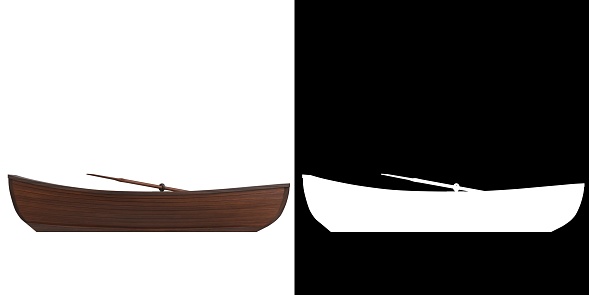 3D rendering illustration of a rowing boat