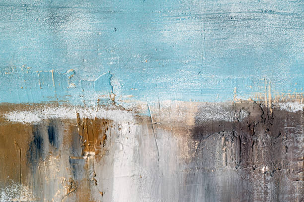 istock Texture concrete wall with a painted layer of plaster and paint, beige, blue, black architecture abstract background. 1406494033