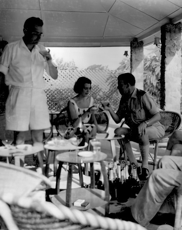 Accra, Burma - June 1958: People relaxing in the Officers Mess in Burma Camp, Accra, Ghana, circa 1958