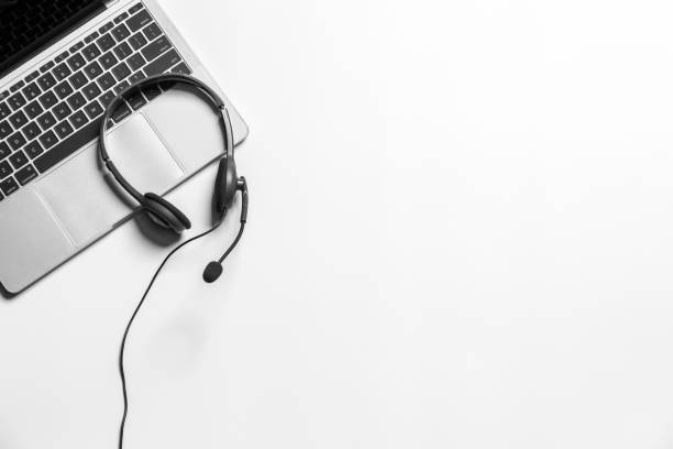 istock Headset and customer support equipment at call center ready for actively service , Communication support, call center and customer service help desk.for (call center) concept . 1406498065