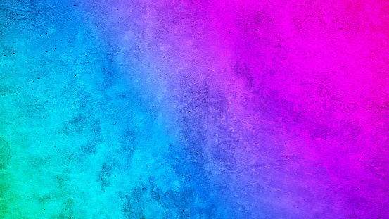 Purple blue green abstract background. Gradient.Toned colorful concrete wall texture. Magenta teal background with space for design.