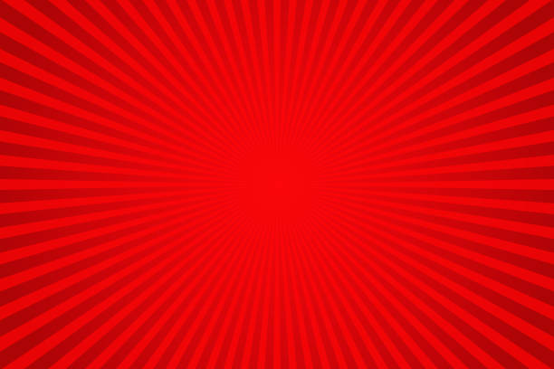 赤いサンバーストパターンの背景。光線。ラジアル。抽象バナー。ベクターイラストレーション - star burst点のイラスト素材／クリップアート素材／マンガ素材／アイコン素材