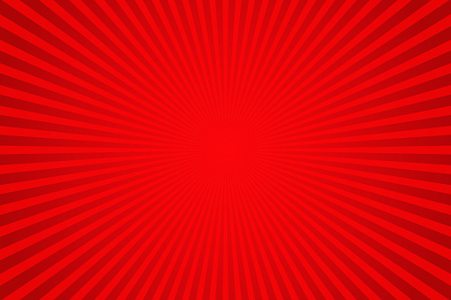 Red Sunburst Pattern Background. Rays. Radial. Abstract Banner. Vector Illustration