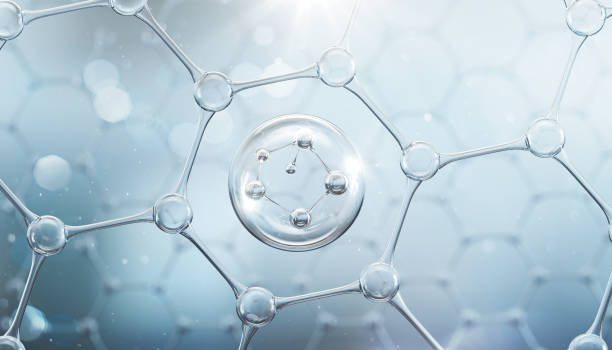 istock Cosmetic Essence Liquid with molecule inside Bubble, cosmetic product advertising background, 3d rendering. 1406504967