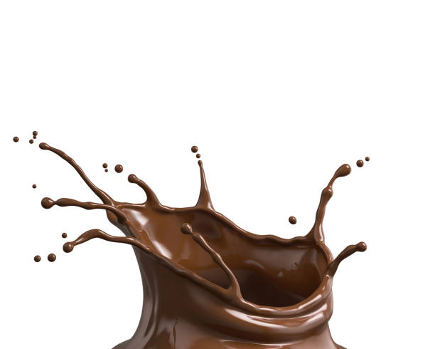 istock splash of chocolate or Cocoa. 3d illustration. 1406505035
