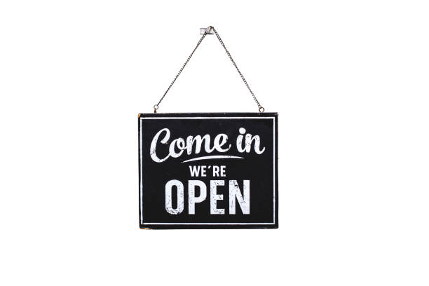 istock Text on vintage black sign 
