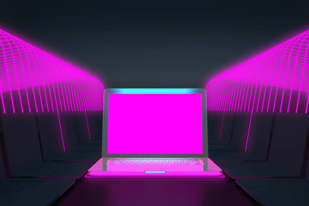 istock laptop in purple neon lines 1406508864