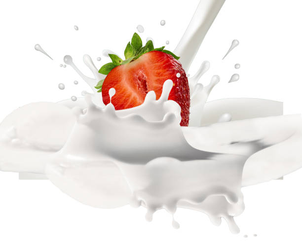 istock strawberry and milk splash, strawberry yogurt 1406509105