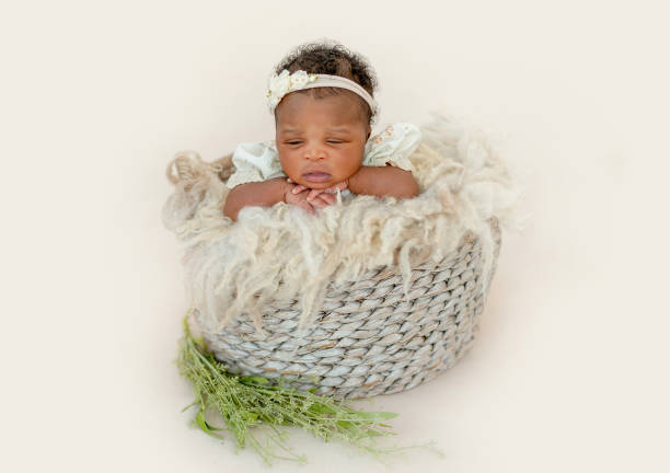 istock Baby girl in basket 1406510587