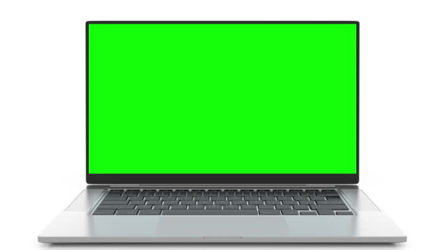 Empty modern Green Screen Notebook for Paste Background