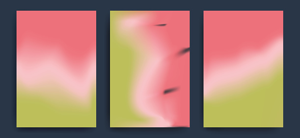 Summer season blurred background with abstract soft color gradient patterns. Summer collection for brochures, posters, banners, flyers and cards. Watermelon palette. Vector