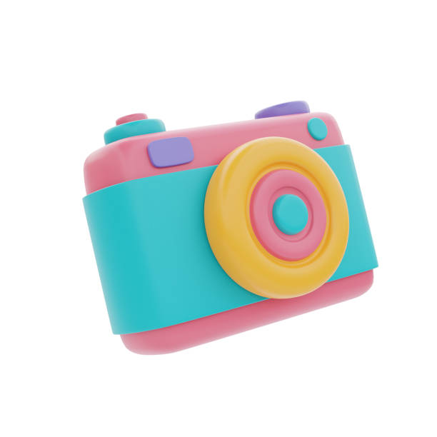 istock colorful camera isolated on light background, holiday vacation, Time to travel, 3d rendering 1406514529