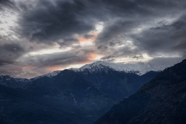 istock Sunset over mountains near Manali, India 1406519048