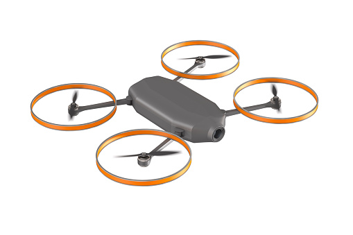 Drone on white background. Isolated 3d illustration
