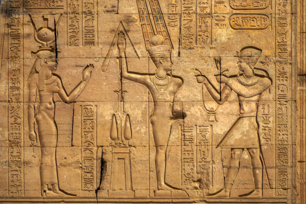 istock Hieroglyphic carvings in ancient temple 1406528823