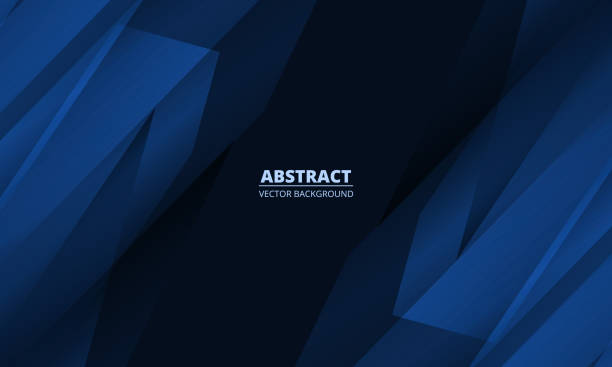 Dark blue modern abstract background with diagonal geometric objects. Blue modern trendy abstract background with diagonal geometric shapes. Abstract objects vector dark blue background. Vector illustration indigo backgrounds stock illustrations