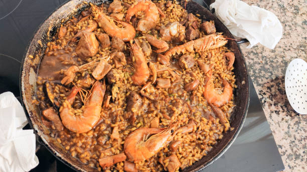 istock Traditional Spanish paella with seafood 1406530709