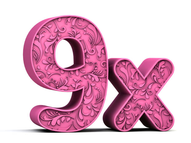 istock 9x 3d floral text isolated on white background. Sale concept. 3d illustration. 1406536687