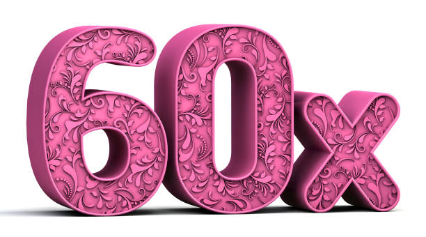 istock 60x 3d floral text isolated on white background. Sale concept. 3d illustration. 1406536848