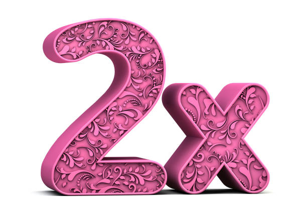 istock 2x 3d floral text isolated on white background. Sale concept. 3d illustration. 1406537015