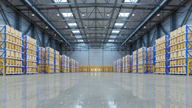 istock Empty warehouse in logistic center,Warehouse for storage and distribution centers. 1406538284