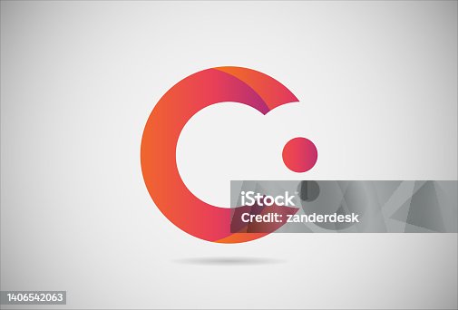 istock Letter C logo gradient simple elegant flat design. creative logo vector for company or event. abstract font and alphabet modern logo. purple pink and orange gradient logo. 1406542063