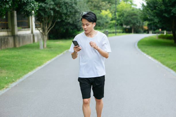 Men who exercise in the park